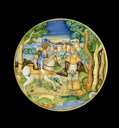 Tallrik med Picus och Circe av L eller Lu.Ur.