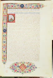 Plut 82.6 C.1 Platons dialoger i översättning av Ficino och tillägnad Lorenzo den store, ca 1480 (pergament)