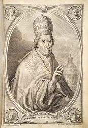 Påve Clemens XI, pub. 1717 (gravyr)
