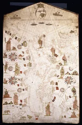 Portolan-karta över Medelhavet och norra Europa, c.1575-1600