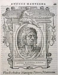 Porträtt av Andrea Mantegna (ca 1430-1506) från Vasaris Lives of the Artists, publicerad första gången 1550