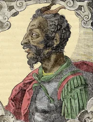 Porträtt av Attila från Bernardino Corios verk "Elogia Virorum Illustris", Milano 1500-talet.