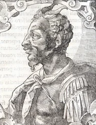 Porträtt av Attila från verk av Bernardino Corio " " Elogia Virorum Illustris " ", Milano 1500-talet.