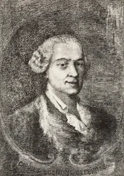 Porträtt av Carlo Goldoni (1707-1793), italiensk dramatiker, gravyr av Marco Pitteri från målning av Giambattista Piazzetta och teckning av E Ximenes, gravyr från L