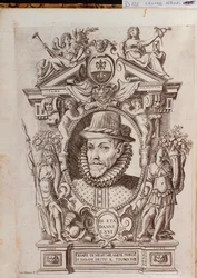 Porträtt av Cesare Black kallad Il Trombone (1536-1604), en italiensk dansare
