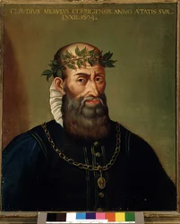 Porträtt av Claudio Merulo (Merlotti, Merulus) (1533-1604) italiensk kompositör från 1600-talet.