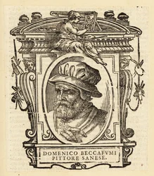 Porträtt av Domenico di Pace Beccafumi, italiensk renässansmaneristisk målare