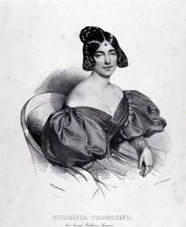 Porträtt av Eugenia Tadolini (gravyr)