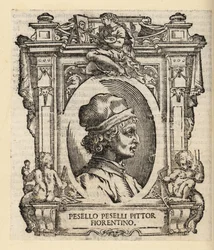 Porträtt av Francesco Pesellino, italiensk målare från Florens