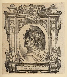 Porträtt av Franciabigio, italiensk målare från den florentinska renässansen