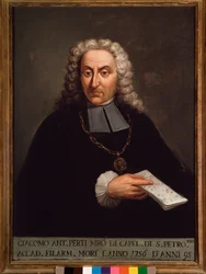 Porträtt av Giacomo Perti (1661-1756) italiensk kompositör