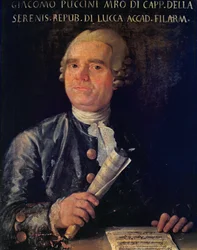 Porträtt av Giacomo Puccini (1712-1781) (olja på duk)