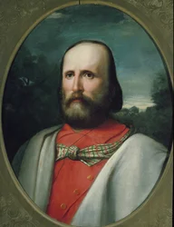Porträtt av Giuseppe Garibaldi (olja på duk)