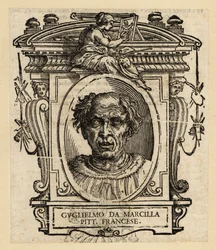 Porträtt av Guillaume de Marcillat, fransk målare och målat glaskonstnär, cirka 1470-1529