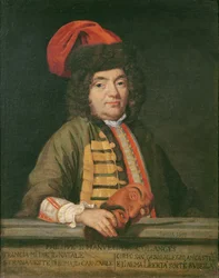 Porträtt av Philippe Emmanuel de Coulanges klädd för karneval, 1690