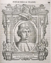 Porträtt av Piero dell Francesca (1415-92) från Vasaris Lives of the Artists, publicerad första gången 1550