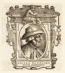 Porträtt av Piero di Cosimo, italiensk renässansmålare från Florens