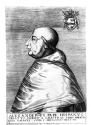 Porträtt av påven Alexander VI (1492-1503) 1500-1600-talet