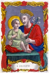 Porträtt av Saint Joseph och Jesusbarnet, from bild, Italien