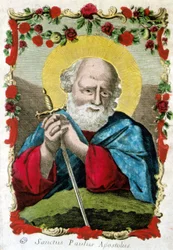 Porträtt av Saint Paul med svärd, Italien