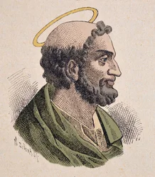 Porträtt av Saint Pierre (1er siecle), förste påven och biskopen av Roma.