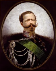 Porträtt av kungen av Italien Vittorio Emanuele II (Victor Emmanuel) (Victor-Emmanuel) (1820-1870) Anonym målning. 1800-talets privatsamling - Porträtt av kungen av Italien, Victor Emanuel II (Vittorio Emanuel II) (1820-1870). Anonym målning