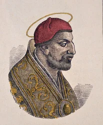 Porträtt av påven Benoit II (Benedict eller Benedetto eller Benedictus) (684-685)