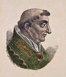 Porträtt av påven Benoit IV (benedetto, Benedictus eller Benedictus) (900-903)