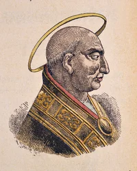 Porträtt av påven Calixte (Calliste eller Callixtus eller Callistus eller Callisto) Ier (217-222)