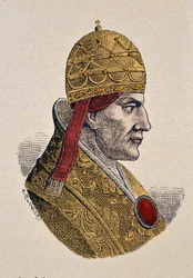 Porträtt av påven Celestine III (1191-1198)