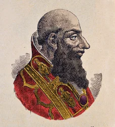 Porträtt av påven Etienne IV (Stephen, stefano eller Stephanus) (885-891)