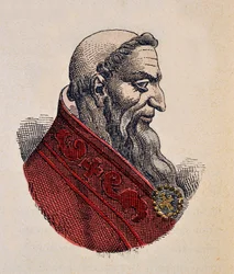 Porträtt av påven Honorius Ier (Onorio) (625-638)