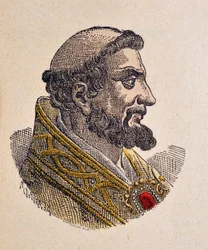 Porträtt av påven Pelage Ier (pelagius eller Pelagio) (556-561)