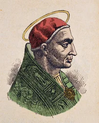 Porträtt av påven Sirice (Siricius, Siricio) (384-399)