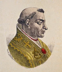 Porträtt av påven Valentin (Valentino, Valentine eller Valentinus) (827)
