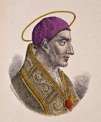 Porträtt av påven Vitalien (Vitalianus eller Vitaliano) (657-672)