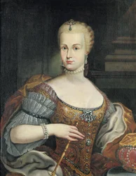 Porträtt av hustru till Pietro Leopoldo di Lorena, ca 1750