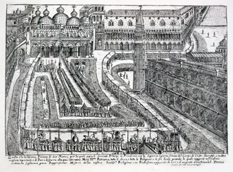 Procession för Corpus Christi på Piazza San Marco, 1876
