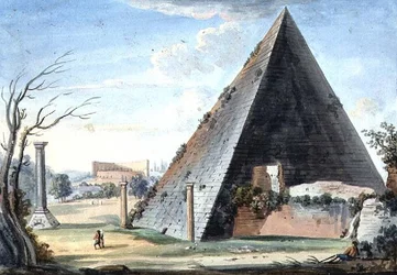 Pyramidgrav av Caius Cestus (akvarell)