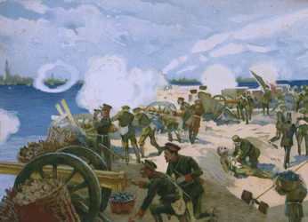 Rebellion in Venice, mars 1848, illustration från ett album om Risorgimentos historia gjord för chokladen Talmone, sent 1800-tal