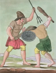 Romerska gladiatorer, från LAntica Roma, 1825