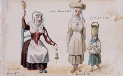 Sardiska kostymer från Tissi, tryck ms. 257, Cominotti Collection