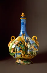 Scener ur Ovidius Metamorfoser. Keramikkaraff tillverkad i Urbino i Fontana-verkstaden, Italien. 1500-talet, Florens, Museo Nazionale del Bargello
