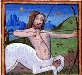 Skyttens tecken. Italienskt horoskop, mitten av 1400-talet.