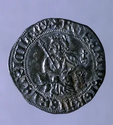 Silvermynt slaget vid tiden för kungen av Neapel Robert I av Anjou (1275-1343).