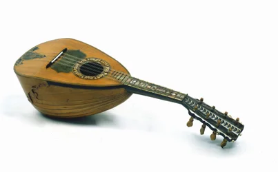 Stilleben av napolitansk mandolin uppfunnen av Giuseppe Galiotto