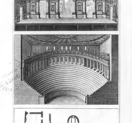 Den olympiska teatern i Vicenza, designad av Andrea Palladio (1508-80)