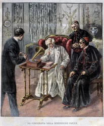 Fonografen från påven Leo XIII:s välsignelse - i "La Tribuna Illustrata" den 29 mars