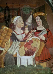 Grönsaksmarknaden (fresk) (detalj)
