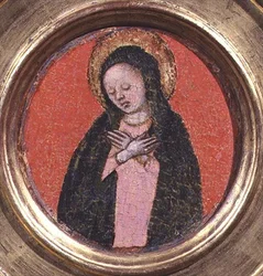 Jungfru Maria, högra sidan av en triptyk (panel) (se även 74615 och 74616)